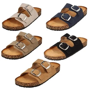 Ladies Down to Earth Low Flatform Dual Buckle Mule Sandal 'F1R2090' - Picture 1 of 46
