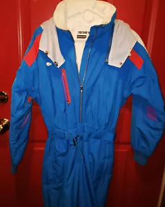 Obermeyer Ski Suit One Piece Snowsuit Silver Wings Vtg 80s Women's Sz 10 SALE!!! - Picture 1 of 6
