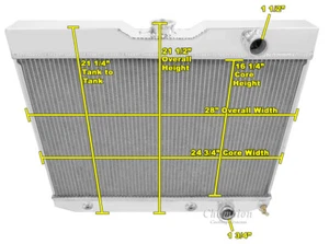 1959-1963 Chevy Impala All Aluminum 3 Row Core KR Champion Radiator - Bild 1 von 7