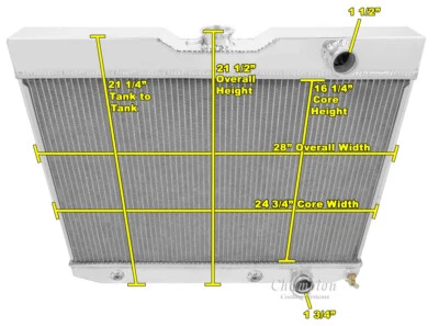 1960-1965 Chevy Biscayne All Aluminum 3 Row Core KR Champion Radiator Foto 1 de 4