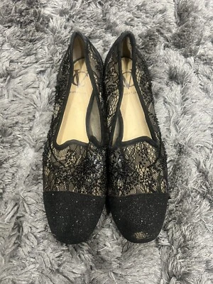 Vince Camuto VC Signature Sparkly Beaded Loafers Flats Size 7.5 Black. - Image 1 of 4