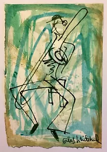 Trombone Player - New Orleans - Original ink and wash drawing by Giles Whitehead - Picture 1 of 1