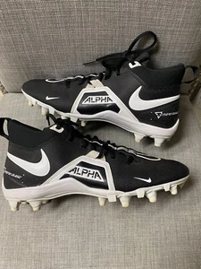 Nike Alpha Menace Varsity 3 Shoes Mens 8 Black White Football Cleat CV0586-001 - Picture 1 of 7