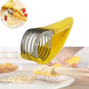 Banana Slicer Stainless Steel Fruit Divider Ham Slicing Knife Kitchen Gadgets - Picture 1 of 24