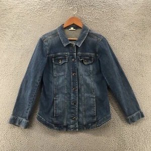 J.Jill Denim Basic Jacket Youth Small Missy Blue Denim Button Up Cotton Blend - Picture 1 of 11