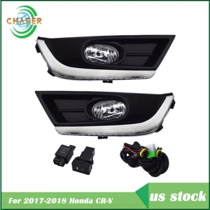 Pair Chrome Fog Lamps Assembly For 2017-2018 Honda CR-V EX-L 1.5L Left+Right - Picture 1 of 12