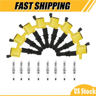 Paquete de 8 bujías y bobinas de encendido para Ford Mustang 4,6 L V8 2005 2006 2007 2008 Foto 1 de 4