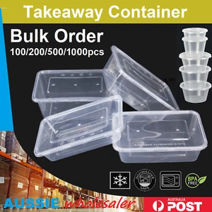 Take away Containers Takeaway Food Plastic Lids Bulk 500ml 650ml 750ml 1000ml - Picture 1 of 10