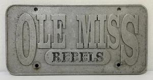 Vintage OLE MISS REBELS HEAVY Pewter License Plate Tag - Picture 1 of 2