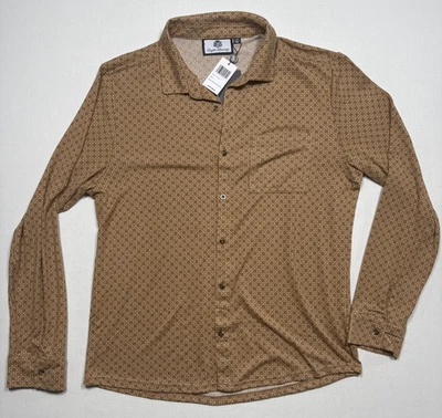 NWT English Laundry Mens Button Down Shirt L Abstract Flowers Cork Stretch - Image 1 of 4