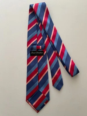 CORBATA DAVID DONAHUE SEDA/ALGODÓN 58X3,75" ANCHO.NUEVA Foto 1 de 2