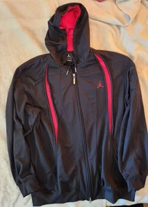 Vintage Jordan Brand Black And Red Zip Up Hoodie Size Large - Picture 1 of 4