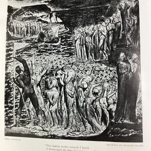 Dante Inferno William Blake Kunstdruck Artikel 1924 Original Selten Antik - Bild 1 von 17