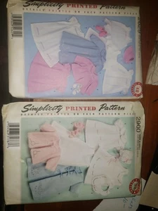 2 Simplicity Pattern 1952 '52 Vintage Repro Baby Layette 2900 & 2629 SZ XXL-L - Picture 1 of 2