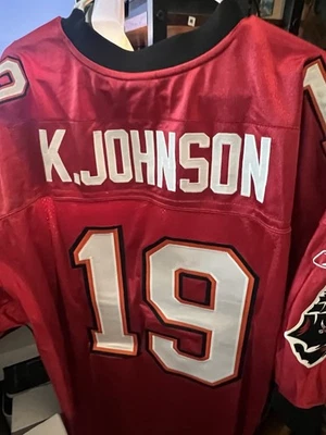 Tampa Bay Buccaneers Jersey Men's Red NFL Keyshawn Johnson 19 Reebok SIZE 56 - Image 1 of 3