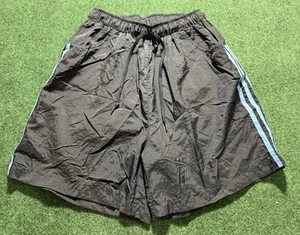 Vintage Adidas Nylon 3 Stripes Running Soccer Black Shorts 90s 80s Size Large - Picture 1 of 10