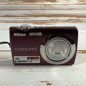 Nikon COOLPIX S220 10MP Digital Camera - Plum Purple Turns On Lens Error - Bild 1 von 5