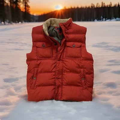 Chaleco Tommy Hilfiger naranja de plumón mediano para hombre Foto 1 de 4