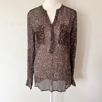 Top Henley transparente de seda Eddie Bauer para mujer Y2K mediano caprichoso hada grunge oscuro Foto 1 de 4