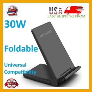 Fast Wireless Charger Stand Dock for iPhone 8 X XS XR 11 12 13 14 15 16 Pro Max - Picture 1 of 10