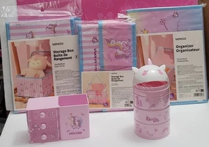 Einhorn Set Aufbewahrungsbox, organisieren und 2 Mini Schreibtisch Schubladen - Bild 1 von 8