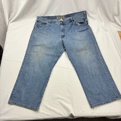 Men's Size 48x28 626 Blue Loose Fit Jeans Light Blue Wash Five Pocket 100 Cotton - Image 1 of 4