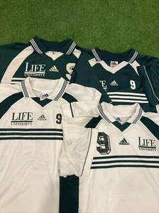 Lot 4x Vintage 90s Adidas Soccer Jerseys White Green Life University Large / XL - Picture 1 of 13