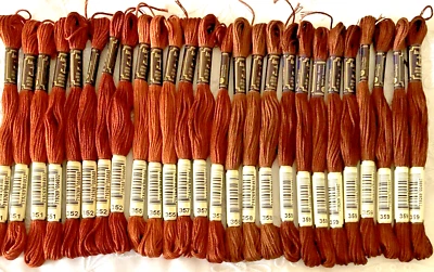 Anchor Stranded Sticktwist Mouline Cotton Floss Lot of 26 Shade Brown Series 350 - Image 1 of 4