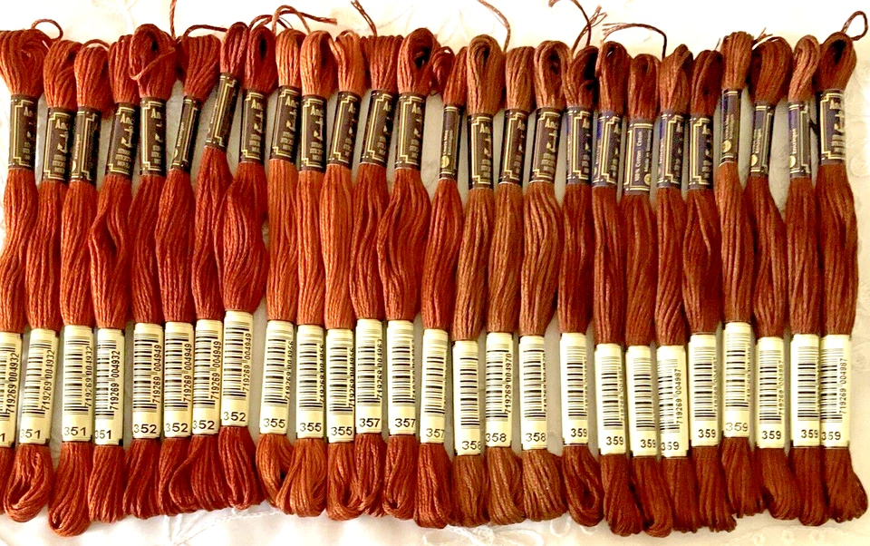 Anchor Stranded Sticktwist Mouline Cotton Floss Lot of 26 Shade Brown Series 350 - Image 1 of 4