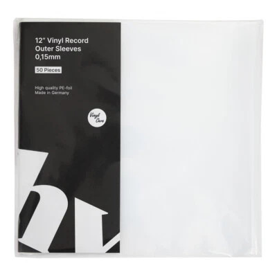 VINYL CARE BY HHV 50 x 12" Schutzhüllen für Vinyl Schallplatten 0,15mm Made in Germany Transparent