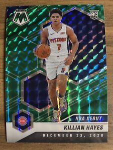 2020-21 Panini Mosaic Killian Hayes Rookie NBA Debut Green Prizm #270 Pistons