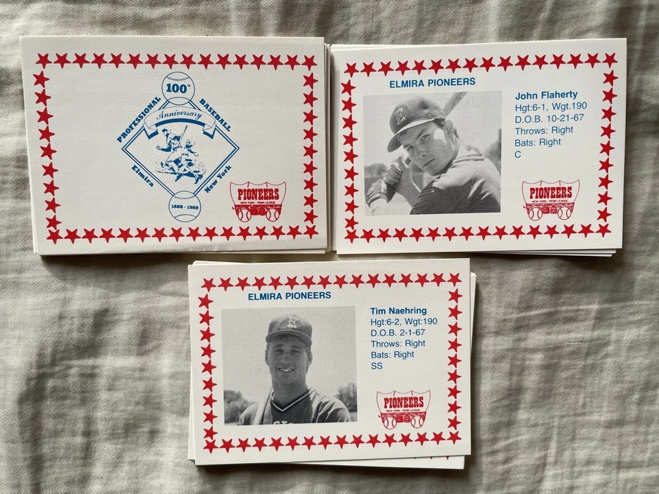Juego completo de equipos de ligas menores 1988 Elmira Pioneers (John Flaherty Tim Naehring) Foto 1 de 1