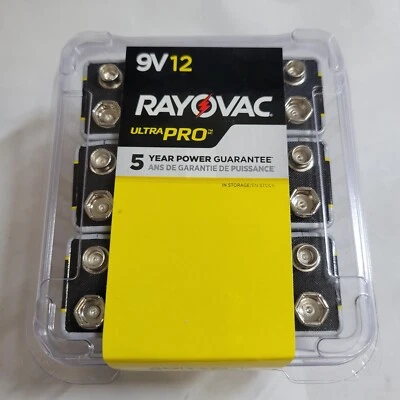Paquete de 12 pilas alcalinas RAYOVAC 9V ULTRA PRO NUEVAS 12/2026 Foto 1 de 4