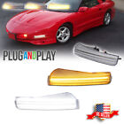 Switchback LED Clear Front DRL Signal Lights For 93-97 Pontiac Firebird Trans Am