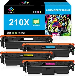 4 PK 210X HIGH YIELD TONER (with Chip)FOR HP LASERJET COLOR PRO 4201dn & OTHERS! - Afbeelding 1 van 7