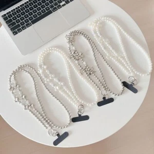 Love Heart Pearl Phone Lanyard Hanging Decoration Messenger Bag Chain  Bag - Photo 1 sur 15