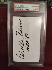 WILLIE DAVIS HOF 81 INDEX CARD SIGNED AUTO 2X SB 1958-69 PACKERS BROWNS PSA - Picture 1 of 1