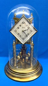 1950 Kundo Torsion 400 Tage Jubiläumsuhr mit Schlüssel & Glaskuppel funktioniert - Bild 1 von 8