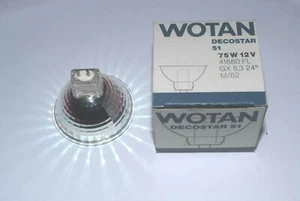 WOTAN DECOSTAR 51 HALOGEN BULB 12V 75W GU5.3 OPEN, 51MM DIA 24 DEG CODE 41880 FL - Picture 1 of 2