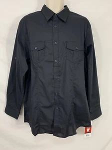 New CHEF WORKS PILOT sz: L / LARGE Black Long Slv Professional Chef Shirt NWT - Picture 1 of 19