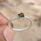 925 Sterling Silver Raw Moldavite Silver Ring Gemstone Moldavite Gift For Her