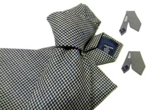 Corbata de Lana para Hombre Micro Sal y Pimienta Beige Sobre Fondo Negro Azul - Imagen 1 de 7