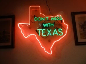New Don't Mess with Texas Neon Light Sign 24"x20" Lamp Poster Real Glass Artwork - Picture 1 of 1