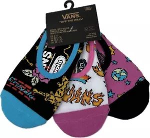 Set Calzini Crayola Vans Bambina 3 Pz Multicolore No Show Cotone Fuori Muro Tg 1-6 - Foto 1 di 1