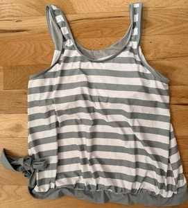 Damen Badeanzug Oberteil - grau & weiß gestreift - Größe 2XL - Bild 1 von 7