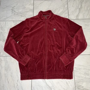 Vintage Fila Mens Full Zip Track Jacket Red Maroon Size XXL y2k - Picture 1 of 12