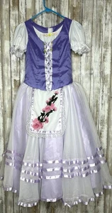 Girls Lavender & White Ballet Tutu Dress Costume With Floral Apron Embroidery - Picture 1 of 12