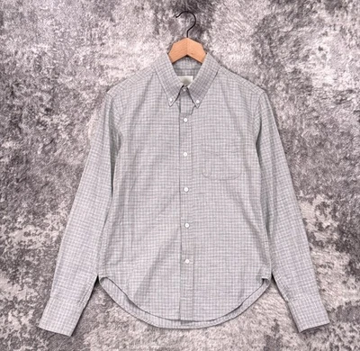 Camisa Band of Outsiders 1/Pequena Masculina Cinza Flanela Xadrez Manga Longa Botão - Imagem 1 de 4