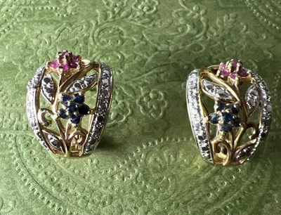 Pendientes Ross Simons Oro Vermeil Sobre 925 Esterlina Eduardiano Omega Pierced Foto 1 de 4