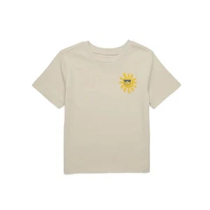 NEW 365 Kids Boys Ivory “Adventure” Sun Graphic Tee Size 6 Front & Back Print - Picture 1 of 3
